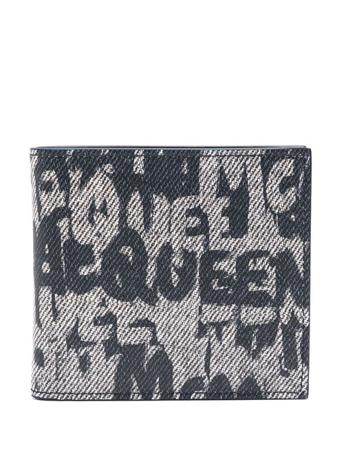 blue/grey calf leather all-over wallets Alexander McQueen | 6021371AATC4072